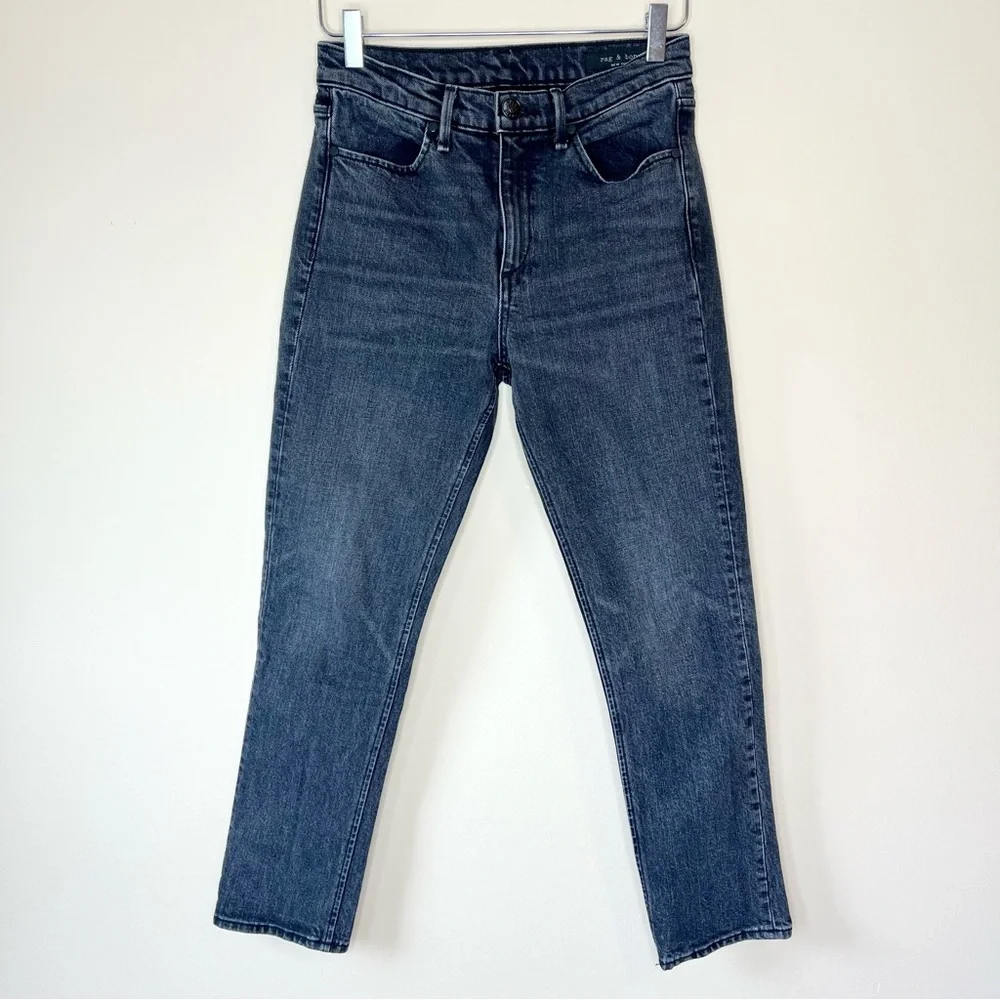 Rag & Bone Ankle Cigarette Jean in Black BK Bunnys Denim Size 26